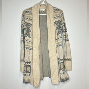 Yet Again Patterned Open-Front Shawl Cardigan